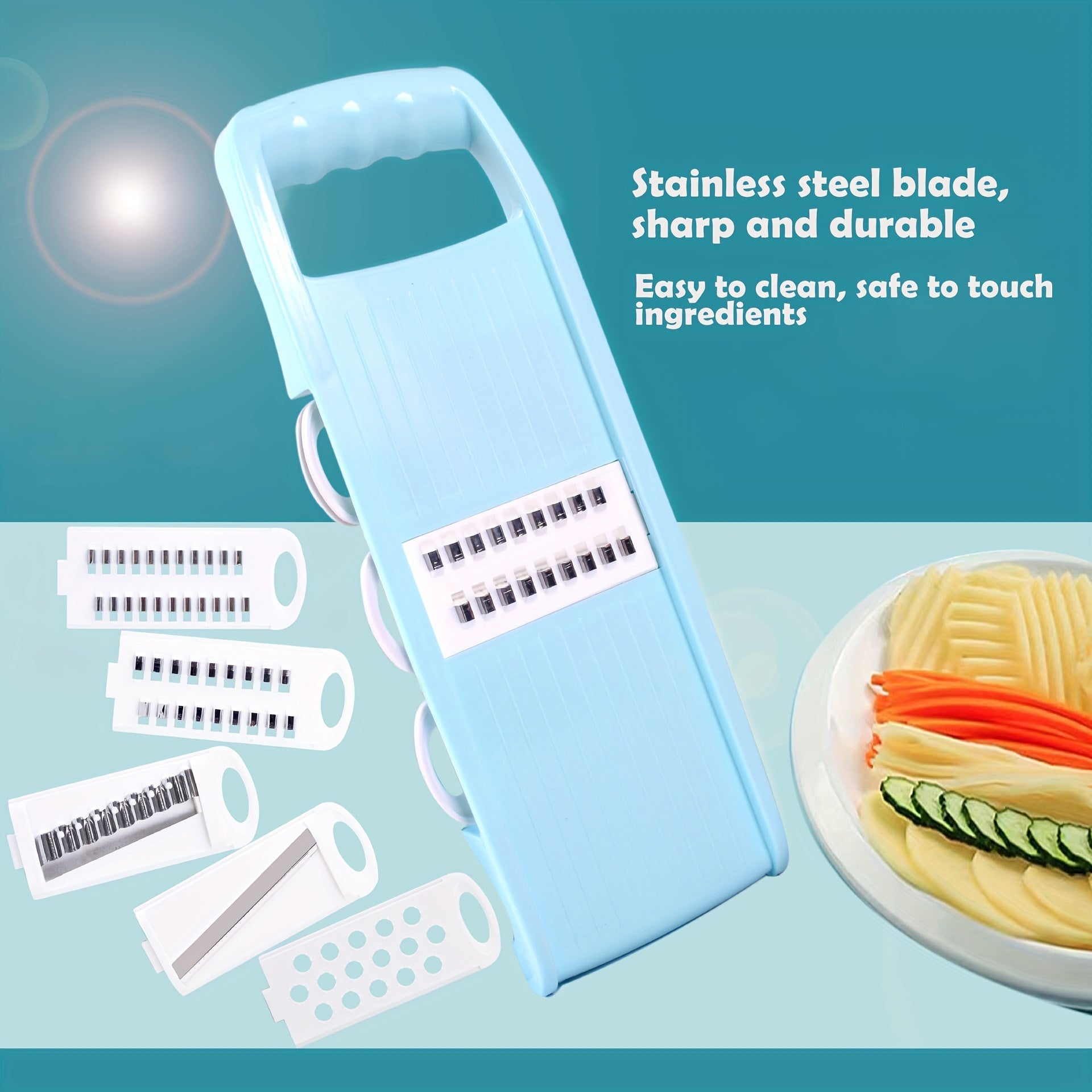 4-Piece Kitchen Tool Set with Vegetable Chopper and Slicer for Home and Camping