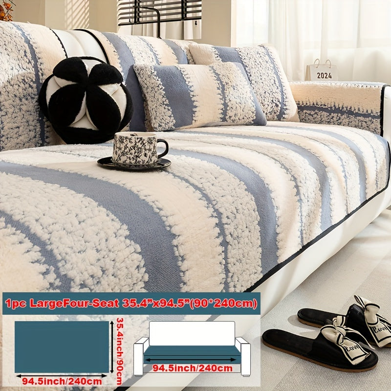 Современная плюшевая накидка на диван дышащая противоскользящая моющаяся подходит для различных размеров диванов для дома и офиса