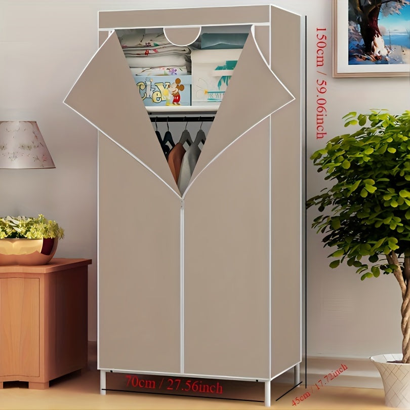 Metal Fabric Wardrobe Organizer Clothing Storage Rack for Closet Bedroom