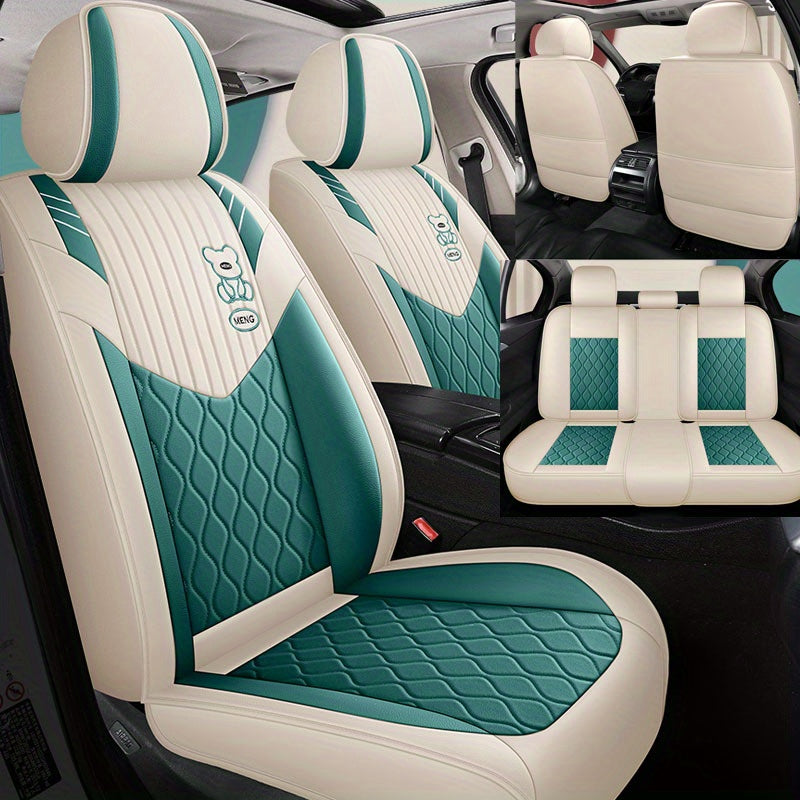 Universal barcha mavsum PU charm qoʻyish uchun avtomobil oʻrindiqlari qoplamalari sedan va hatchback uchun