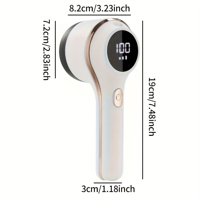 Cordless Fabric Shaver with Digital Display Rechargeable Lint Remover for Clothes Bedding and Upholstery