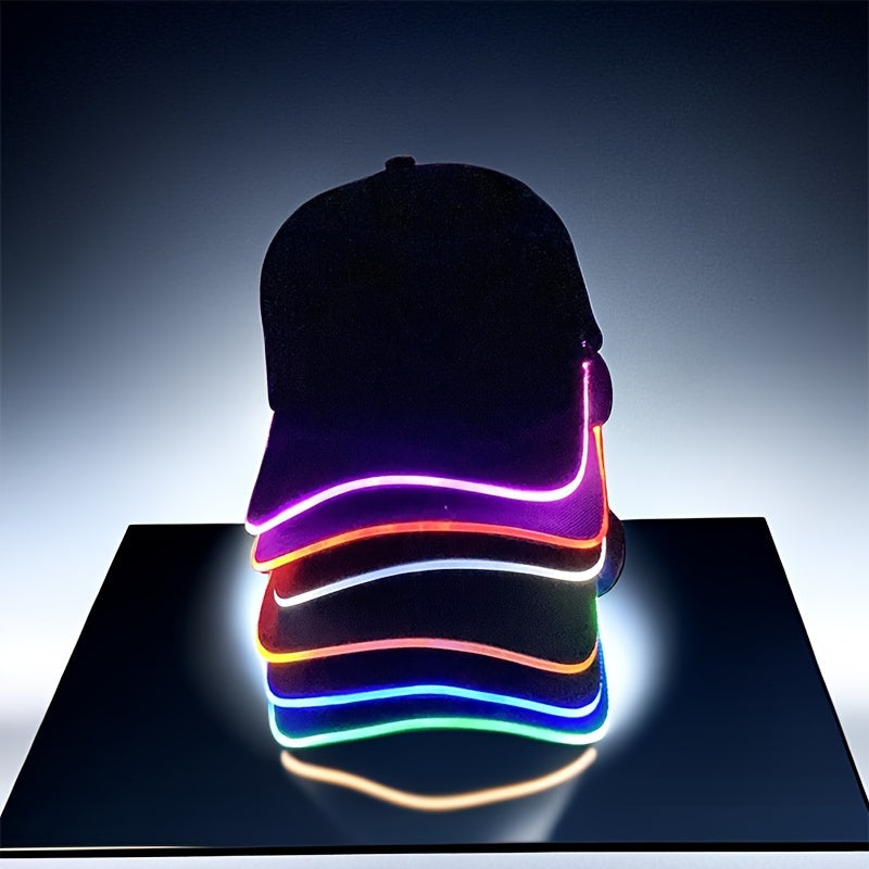 Gorra de béisbol con luz LED para fiestas y eventos. Baterías incluidas