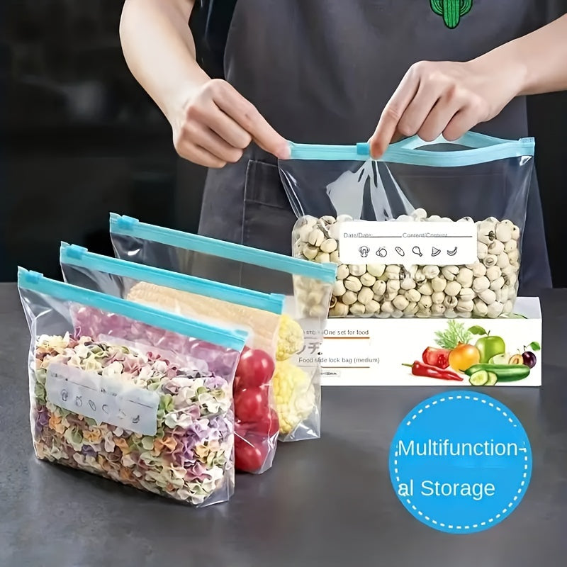 BPA-bezatish Reusable Plastik Vacuum Sealer Saqlash Sumkalar - 10, 15 yoki 20 ta Ziplock Saqlash Sumkalaridan tanlang, oziq-ovqat uchun. Meva, sabzavot, loviya va boshqalar uchun mukammal yopiq sumkalar. Elektrsiz, ko‘p funksiyali uy tashkiloti yechimi.