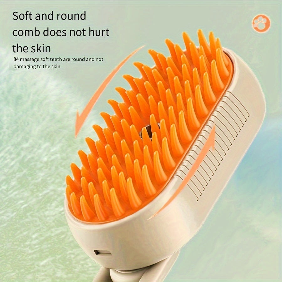3-in-1 Small Animal Steam Brush for Cats and Dogs Pet Grooming Comb with Steam for Tangle Removal