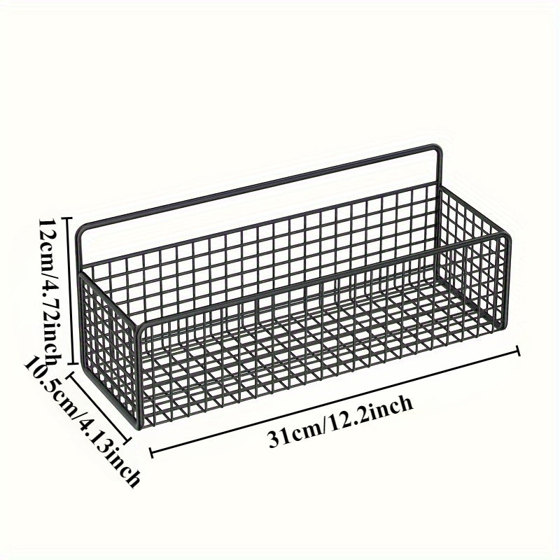Wall-Mounted Bathroom Storage Basket Rustic Toilet Organizer Non-Toxic
