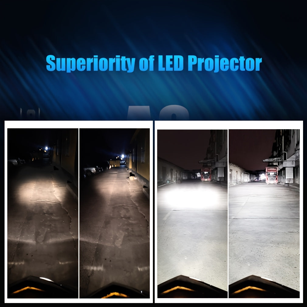 Motorcycle H4 LED Headlight Double Color Hi Lo Beam Front Light