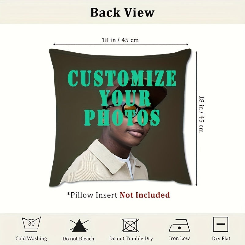 Personalized Photo Pillow Cover 45.72x45.72cm Double-Sided Polyester Knit