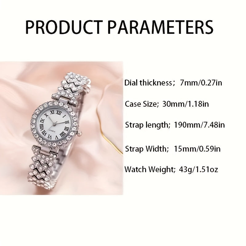 Ayollar uchun 6 ta kumush kvarts soatlari, zink alloy taqinchalari va zargarlik sovg‘a to‘plami