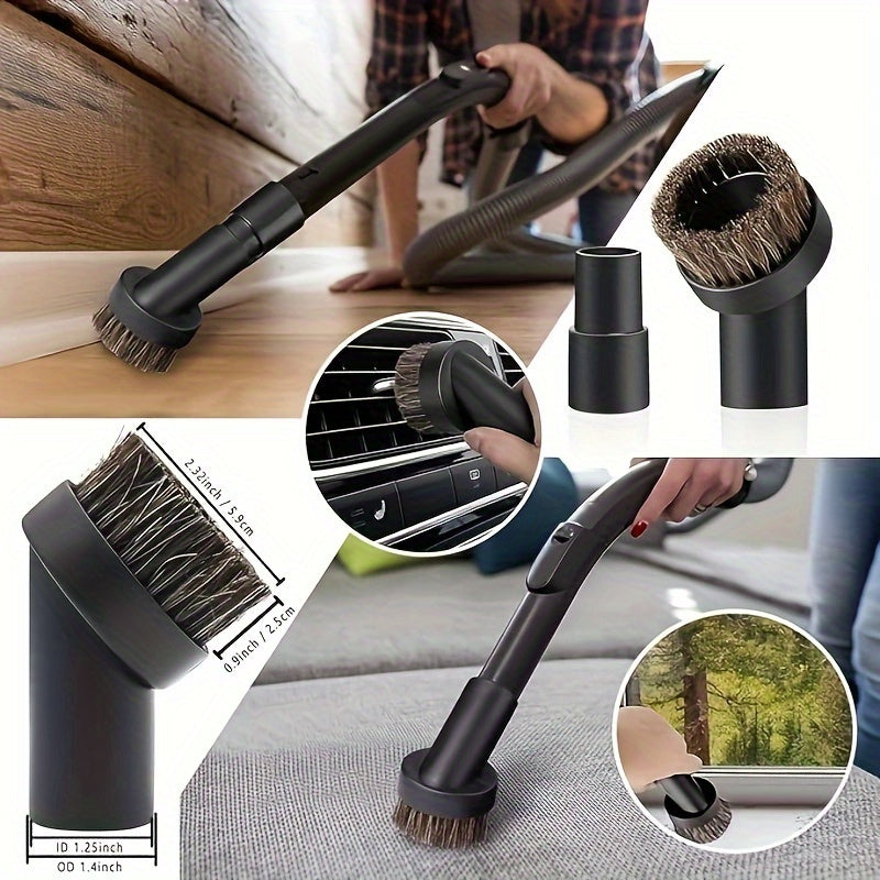 10-Piece Vacuum Cleaner Accessory Kit Plastic Hose Adapter Horsehair Brush Wet Dry Use