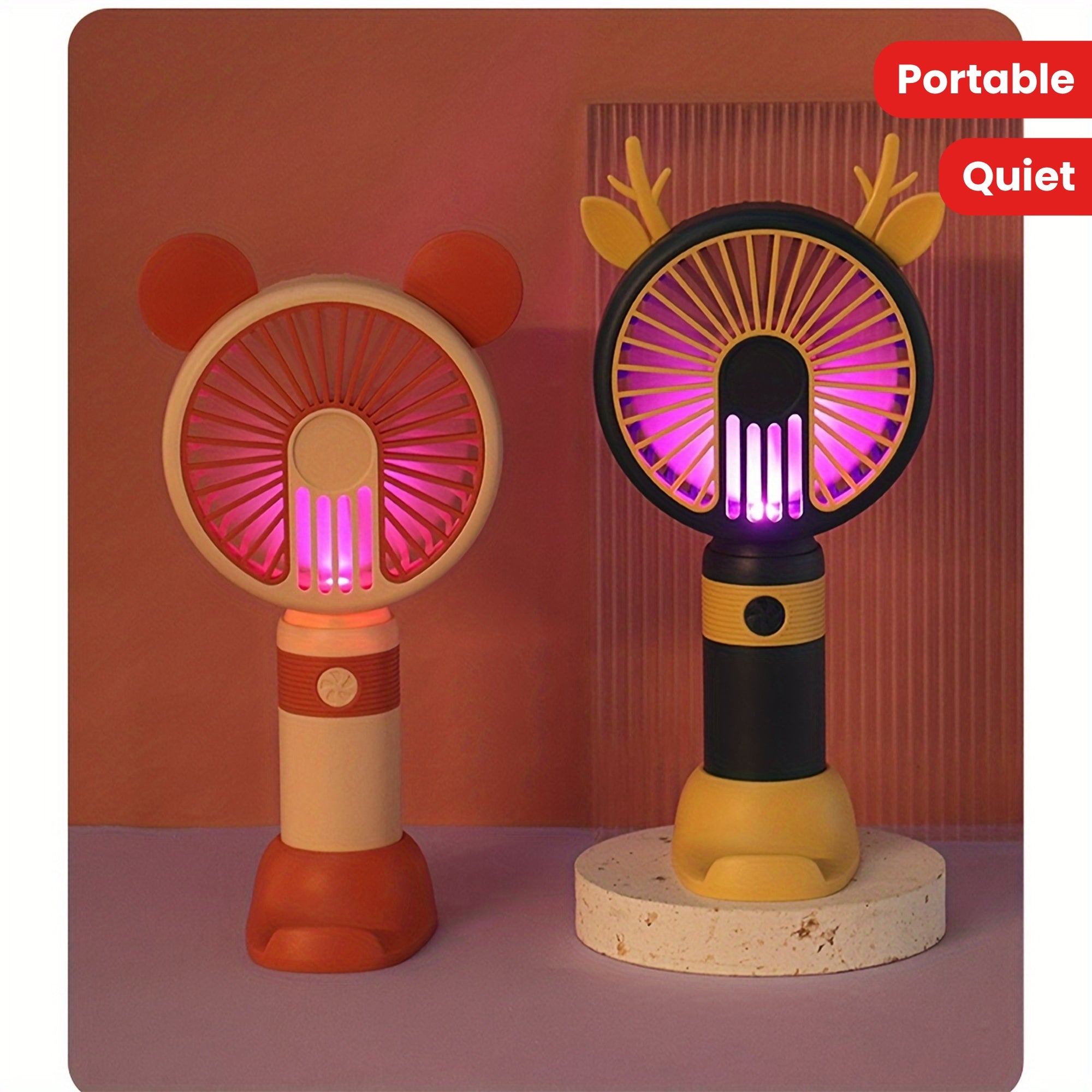 Portable USB Mini Fan, 360° Rotating Desktop Cooler, Quiet, Multiple Speeds