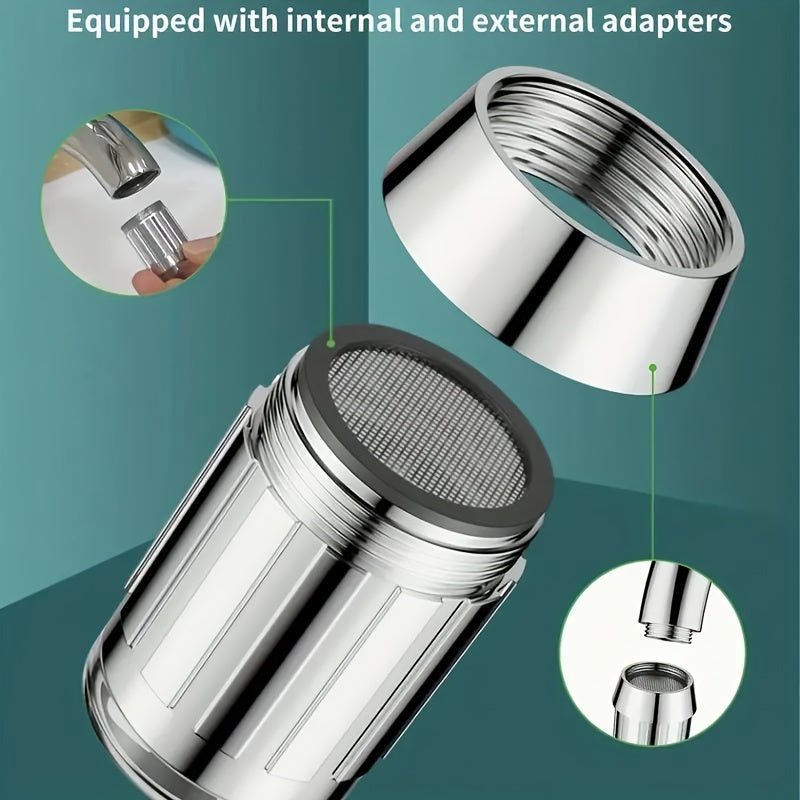 Aerador de grifo LED con control de temperatura de 7 colores, adaptador de 2.36cm, boquilla de flujo de agua