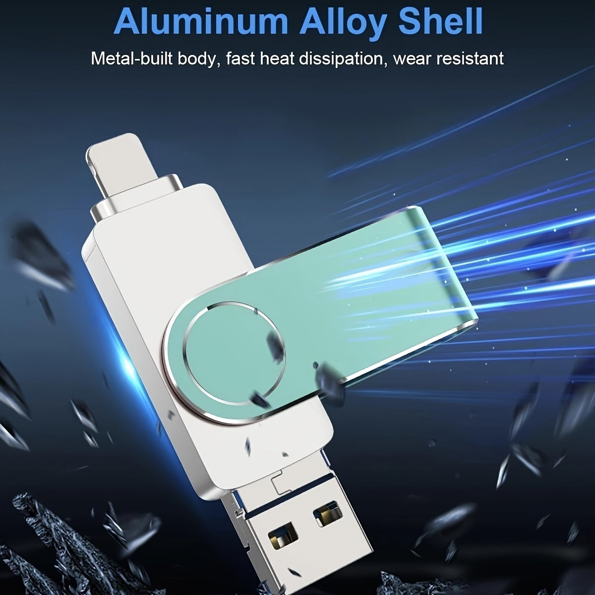 iPhone USB Flash Drive 64GB 128GB 256GB MFi Certified for Photos Videos Contacts