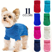 Small Dog Sweater Turtleneck Pullover for Winter Autumn Knit Polyester Toy Breed