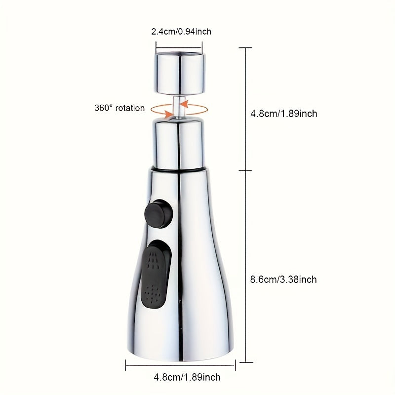 Universal Kitchen Faucet Head with 360° Rotation and 3 Functions