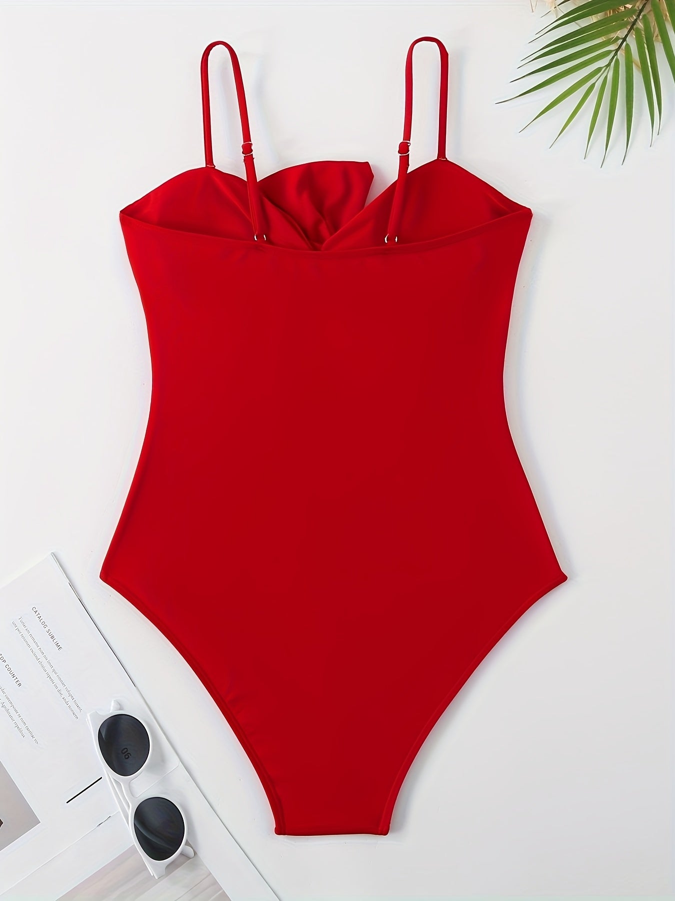 Women's Solid Color Two-Piece and One-Piece Swimsuits with Belly Control Straps and Shaker Skirt