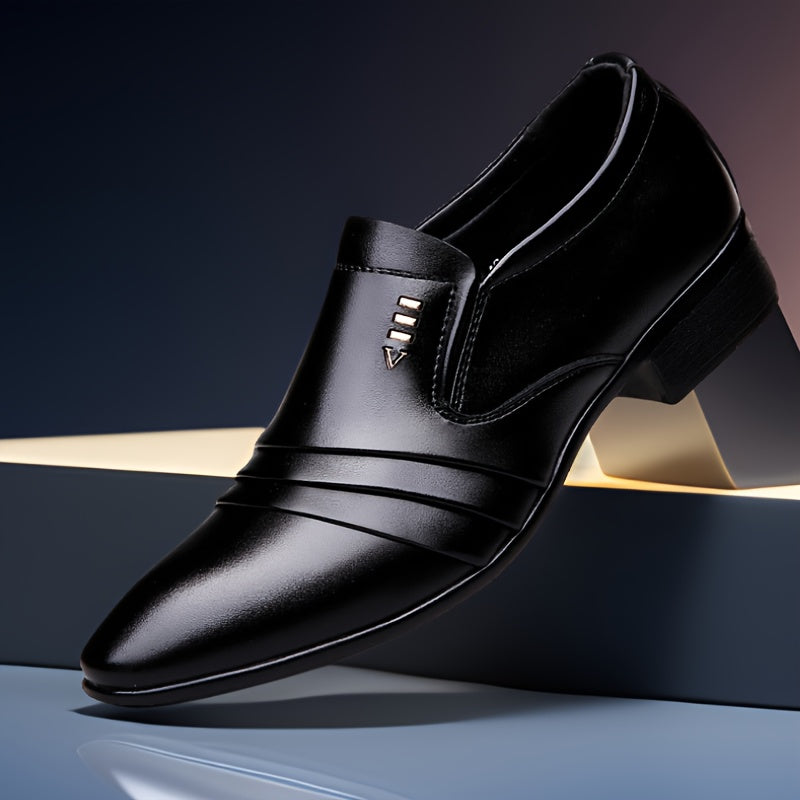 Мужские туфли-дерби на липучке для бизнеса, однотонные, повседневная деловая обувь