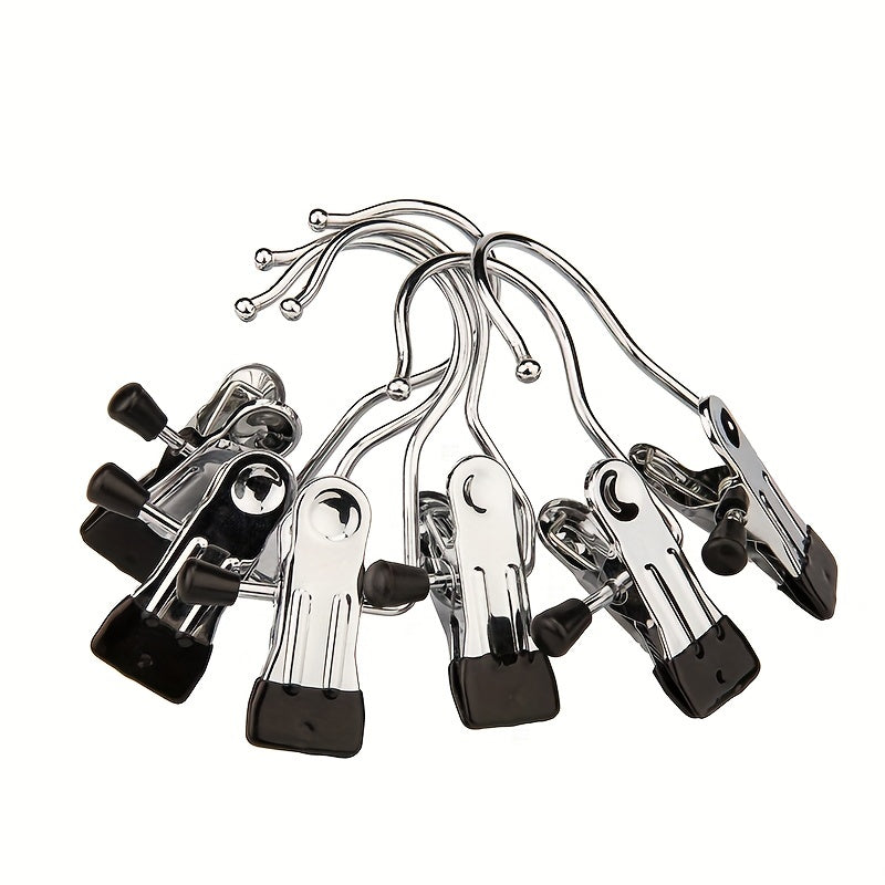 Stainless Steel Laundry Clips with Hooks for Socks and Clothes Organization