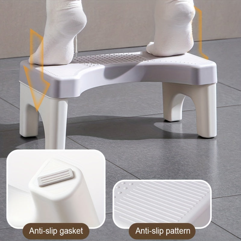 Heavy Duty Plastic Toilet Potty Stool 7-Inch Squatting Step Non-Slip Bathroom Assistance