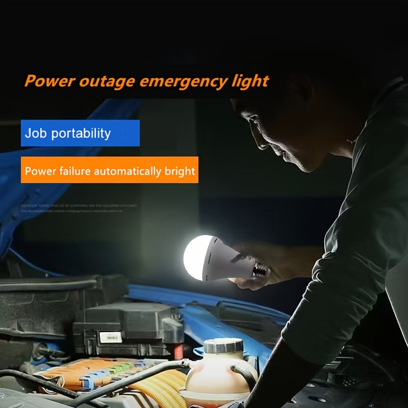 E27 LED Emergency Bulb Rechargeable 1200mAh Lithium Battery Hardwired Indoor High Brightness
