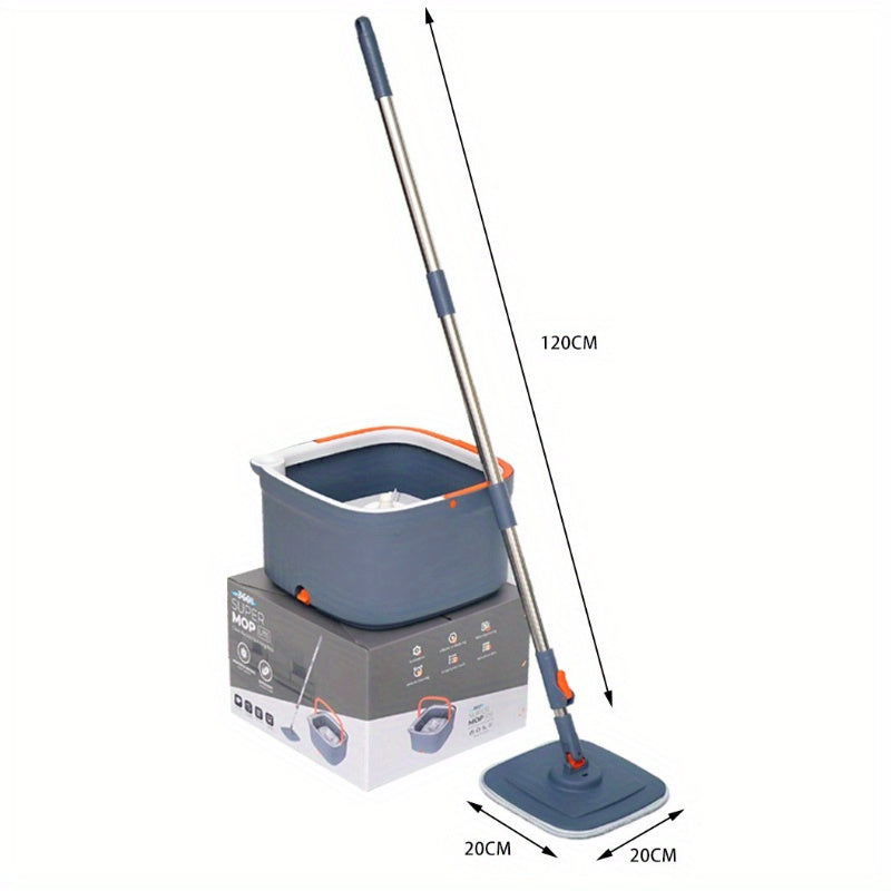 Qo'l yuvishsiz aylanuvchi mop, uy chiqindilarini ajratish uchun, ho'l va quruq tozalash uchun katta panel bilan