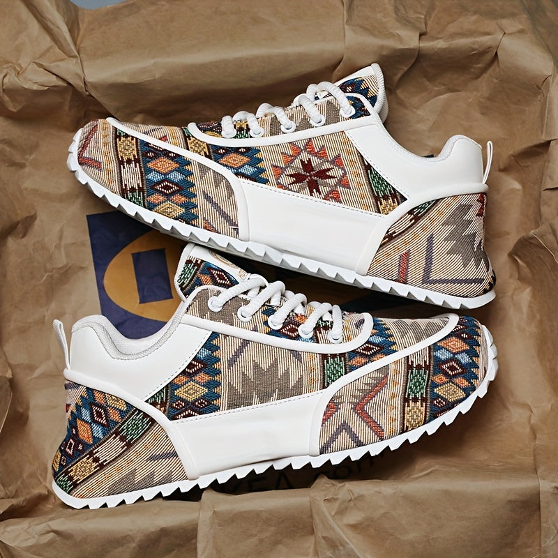 Women's Casual Sneakers Breathable PU Canvas Low Top Lace-Up Non-Slip All-Season