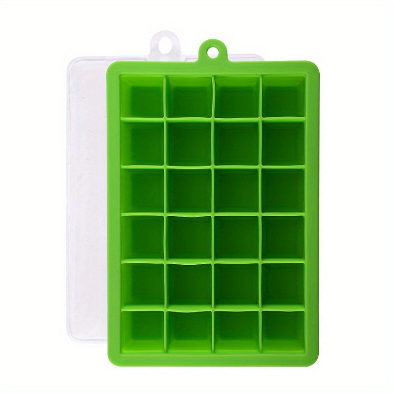 Silicone Ice Cube Trays 24 Compartments Lid Stackable Dishwasher Safe