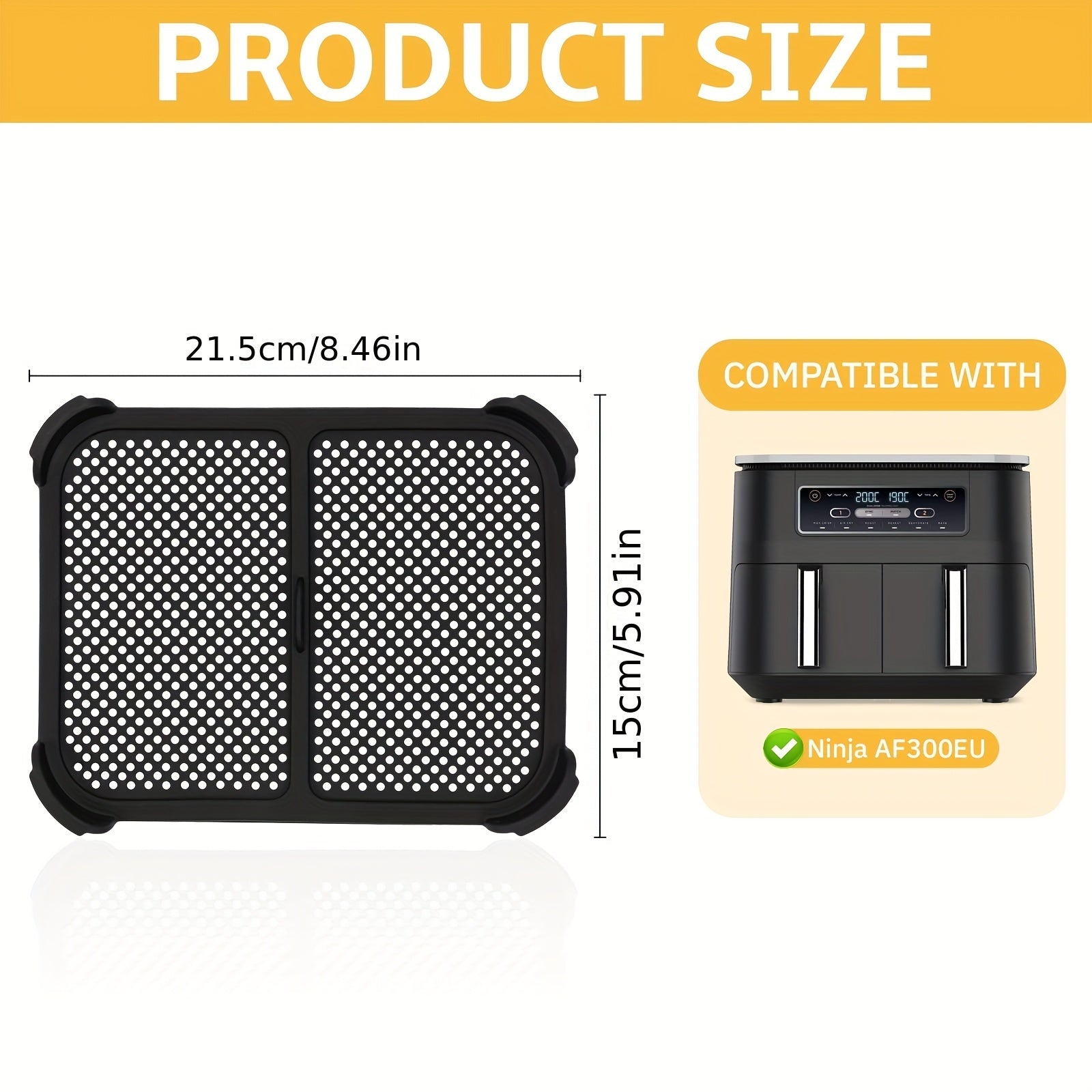 2pcs Silicone Splash Guards for Ninja Foodi Dual Zone AF300EU Air Fryer Accessories