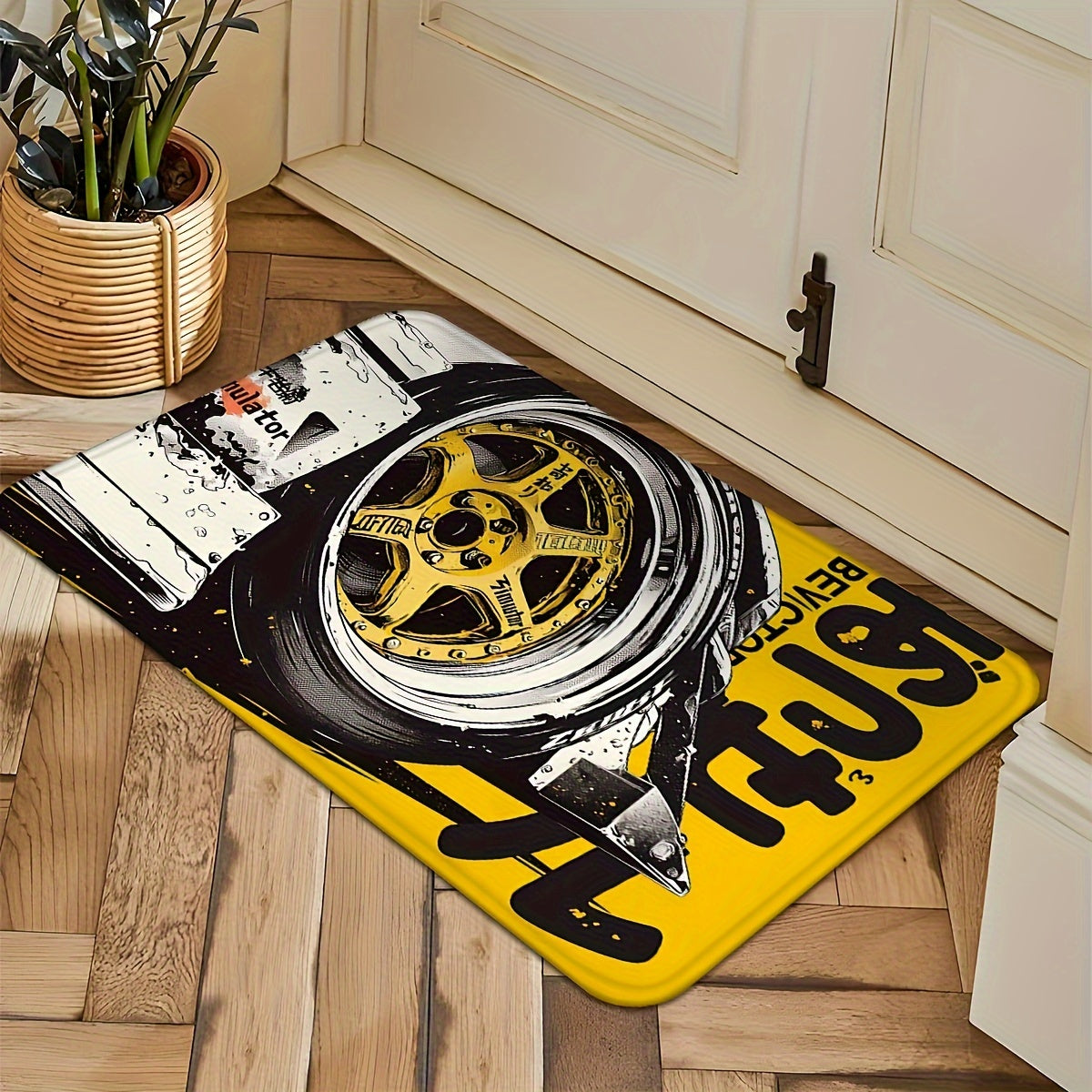 Soft Flannel Anti-Fatigue Door Mat 1.2cm Thick Non-Slip Absorbent Entryway Rug