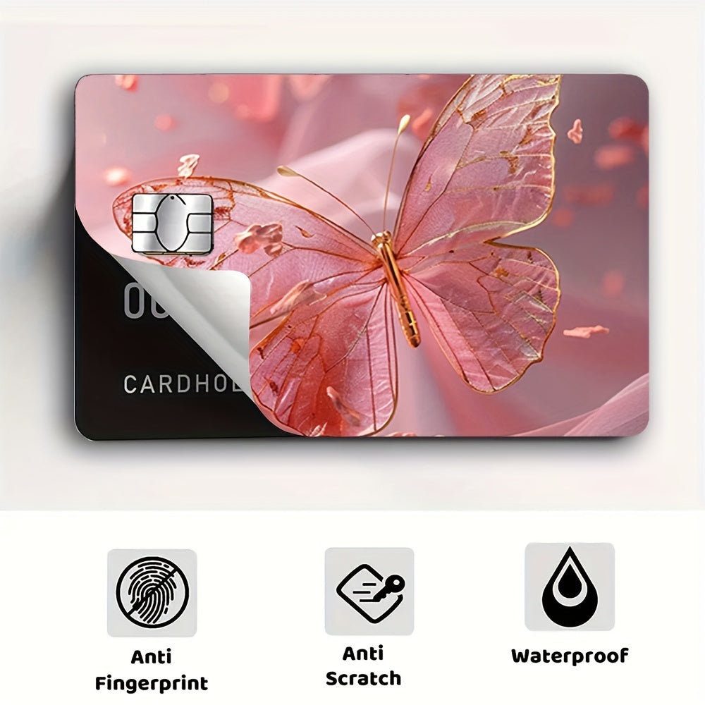 Set of 4 Waterproof PVC Butterfly Credit Card Protectors with Glamorous Designs
