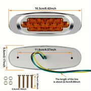 2-Pack Led Car Side Marker Lights 16LED 12-24V Universal Truck Trailer Rear