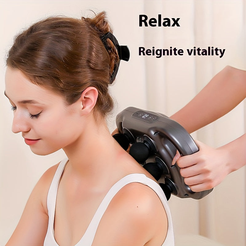 Six-Head Deep Tissue Percussion Massage Gun Handheld Body Back Muscle Massager