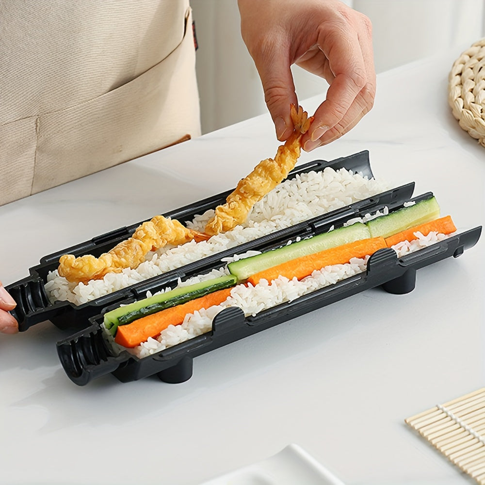 Juego de moldes de plástico para sushi para hacer bolas de arroz, set de 2 piezas, herramienta de cocina