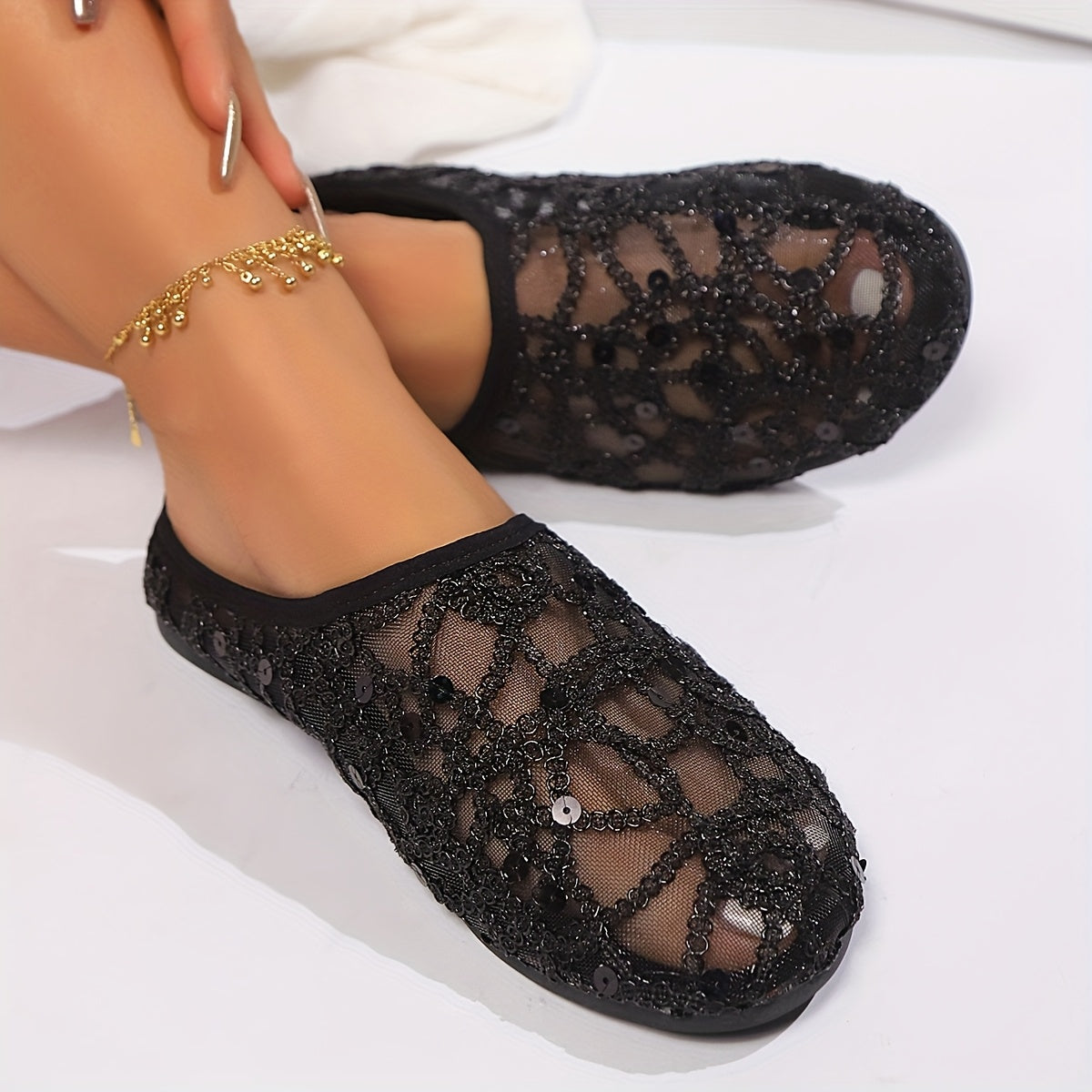 Women's Paisley Slip-On Sandals Breathable Fabric Indoor Outdoor Comfort