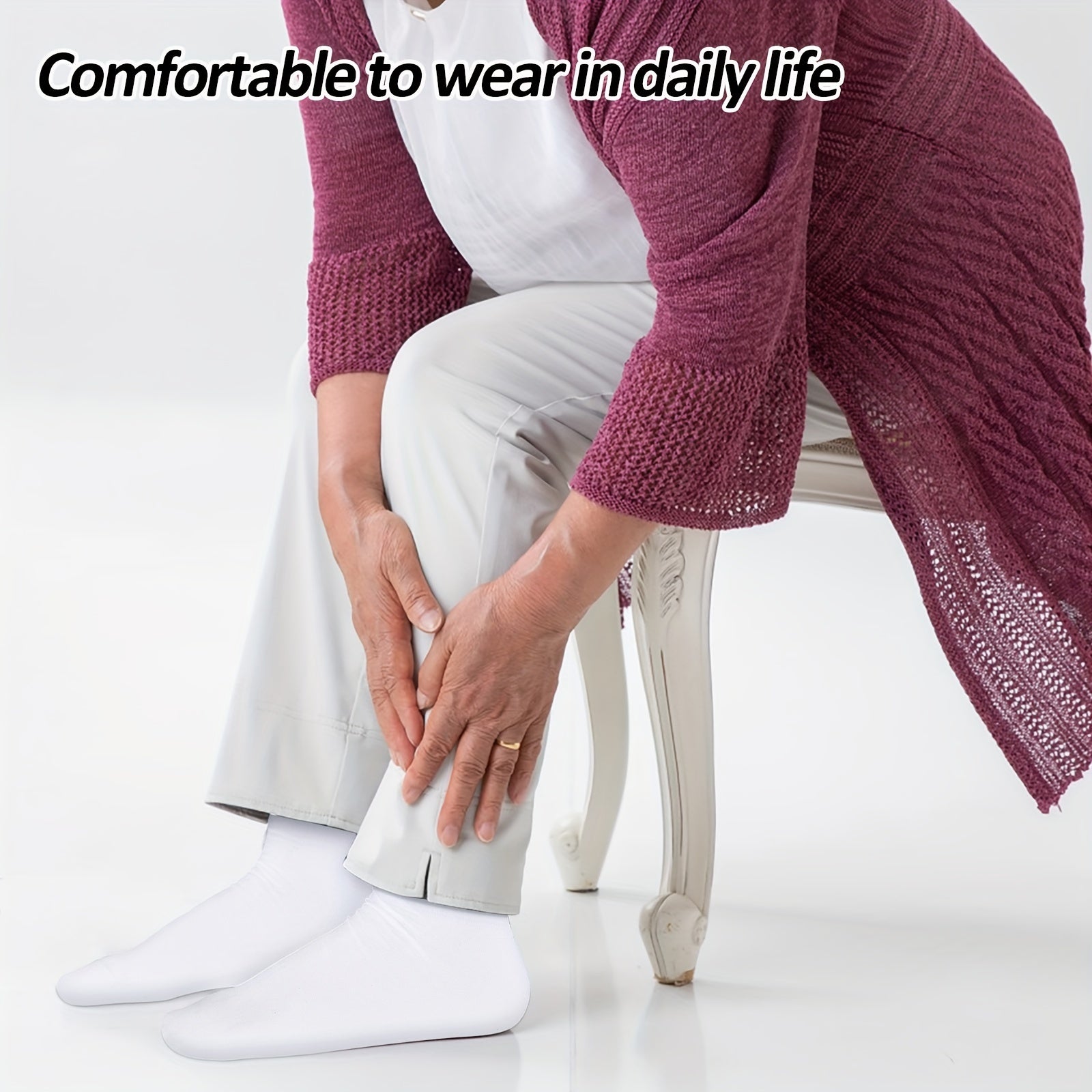 6-Pack Breathable Cotton Polyester Diabetic Socks Odor-Free Machine Washable