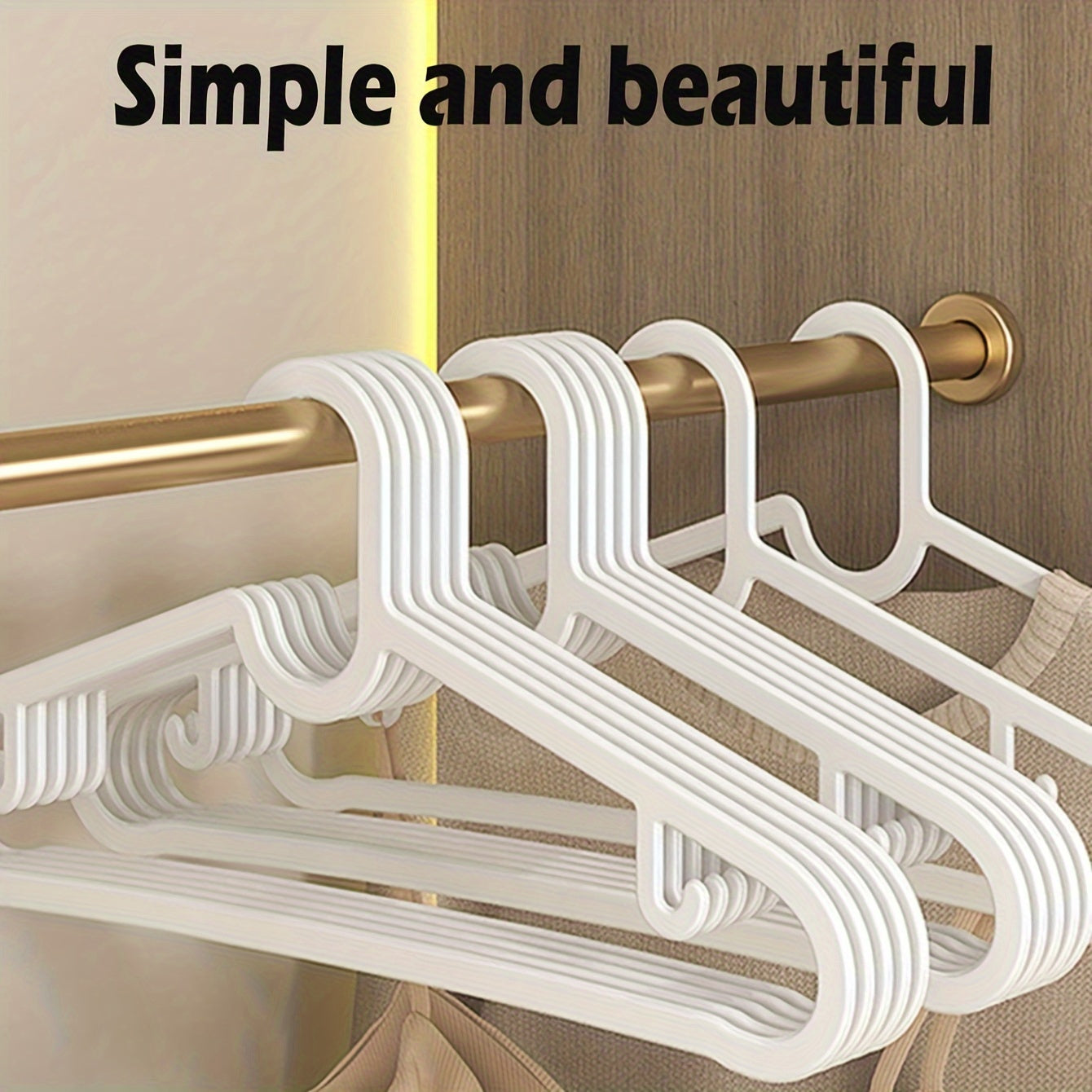 Set of 5 Plastic Space-Saving Clothes Hangers for Home or Dorm