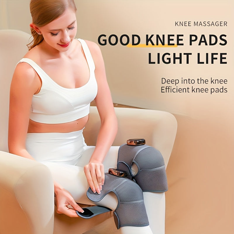 Wireless Knee Massager with Vibration and Heat for Legs, Elbows, Shoulders