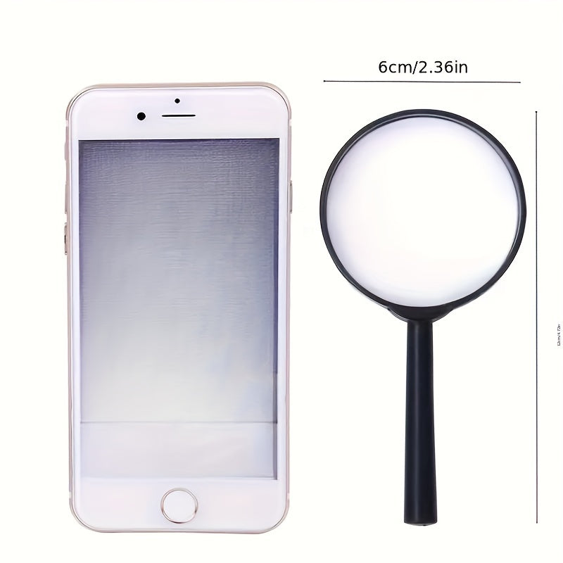 3-Pack Handheld Magnifying Glass Set with 5X HD Lens for Reading Seniors Students Office