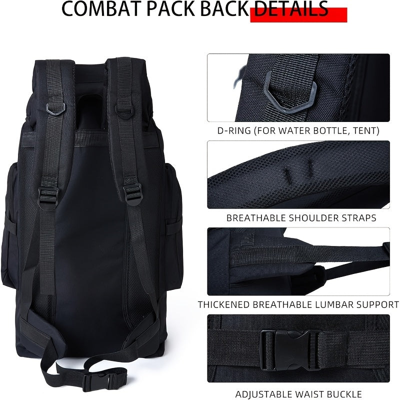 75L Camo suv o'tkazmaydigan, dog'ga chidamli, sayohat uchun sumka, sozlanadigan kamarlar bilan