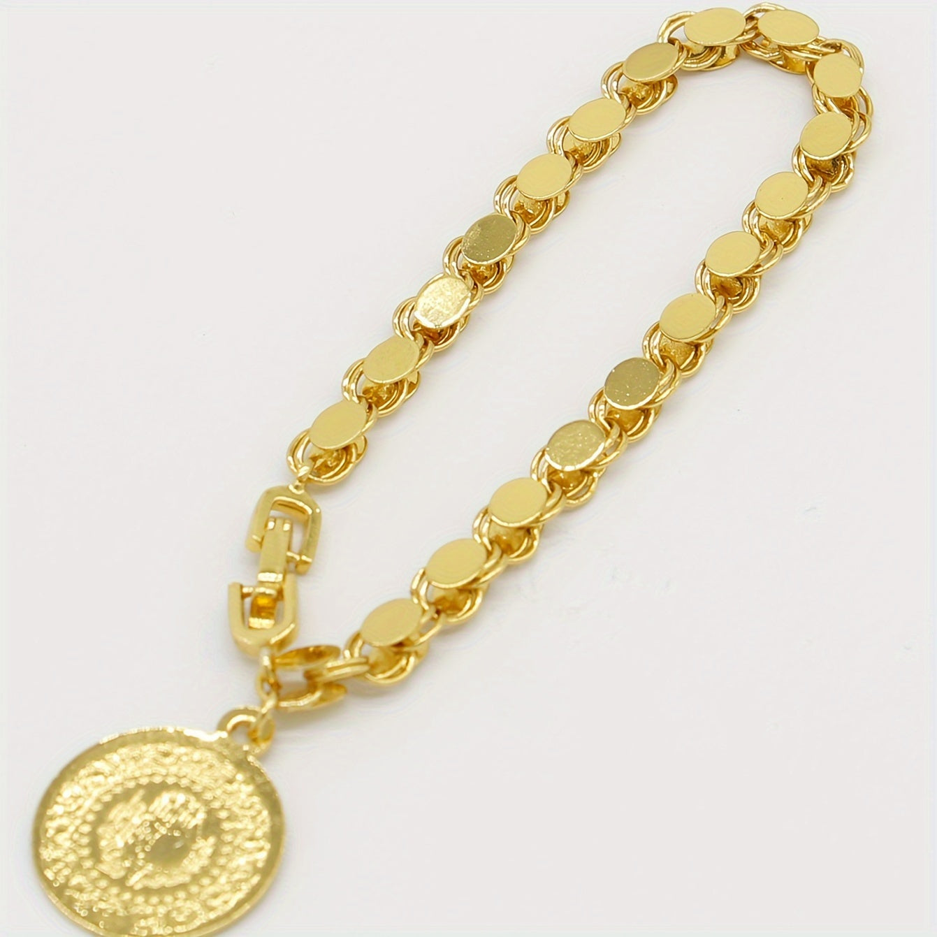 Gold-Plated Turkish Lira Pendant Bracelet for Women and Men
