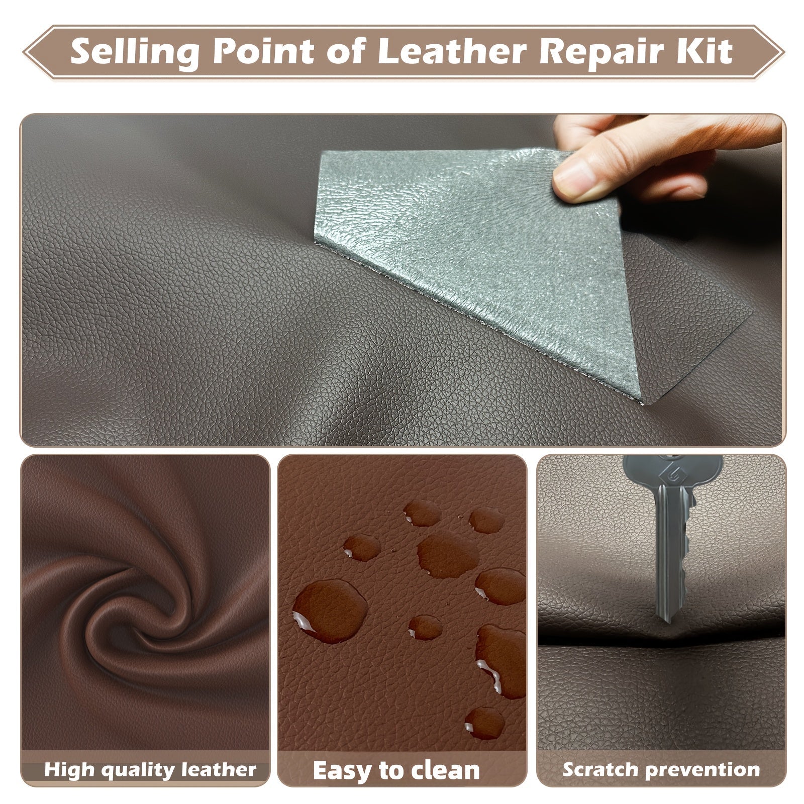 Faux Leather Repair Tape Self-Adhesive Patch for Furniture and Car Seats
