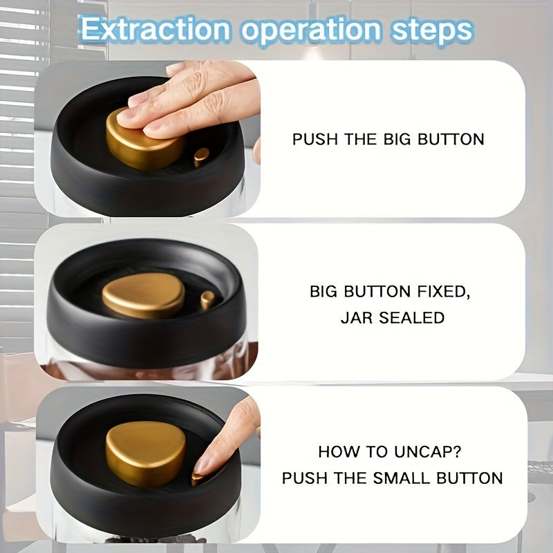 Contenedor de almacenamiento de vidrio sellado al vacío para granos de café, nueces y cereales