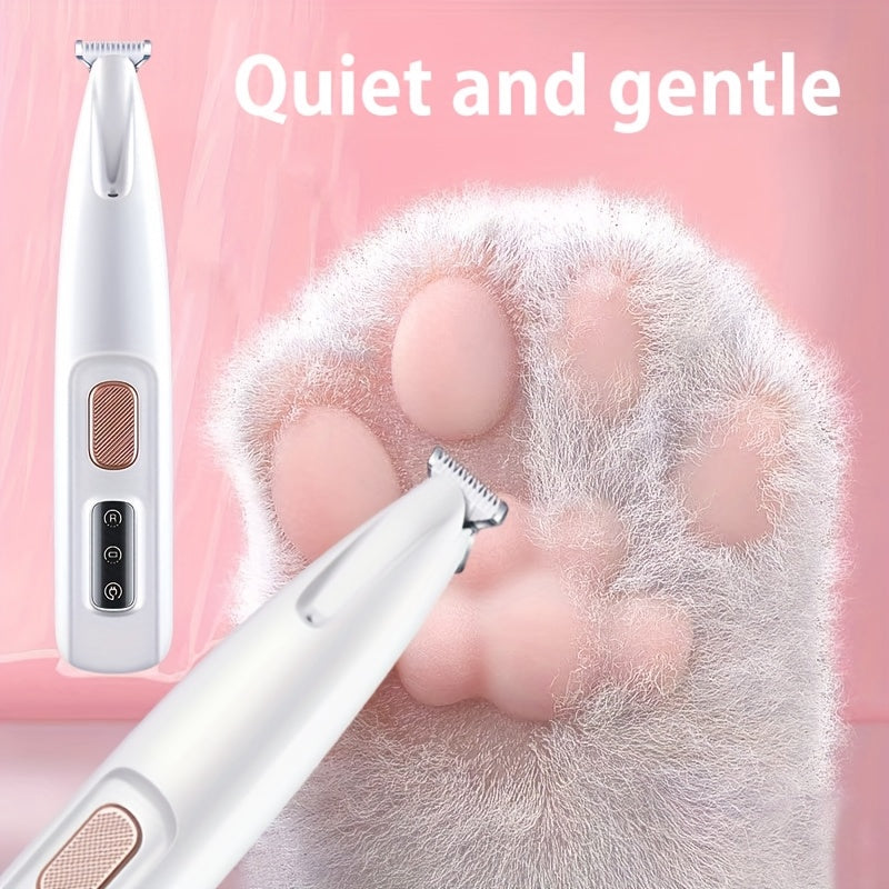 Pet Grooming Clippers with LED Light Low Noise Long Battery Life Rechargeable USB Battery