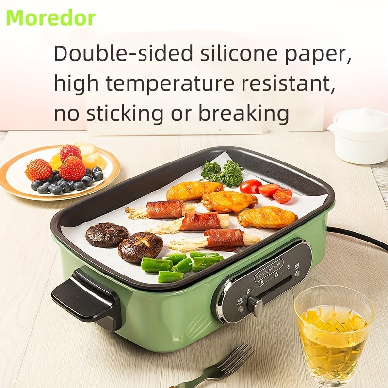 2333 BBQ Бумага 22.86x33.02 см, 50/100/200 шт., предварительно нарезанная антипригарная пергаментная бумага для выпечки, приготовления пищи, гриля, жарки и приготовления на пару - небелёная, подходит для большинства противней.