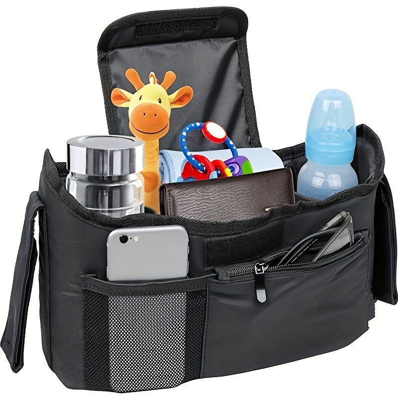 Large Capacity Diaper Bag for Stroller with Bottle and Water Cup Storage