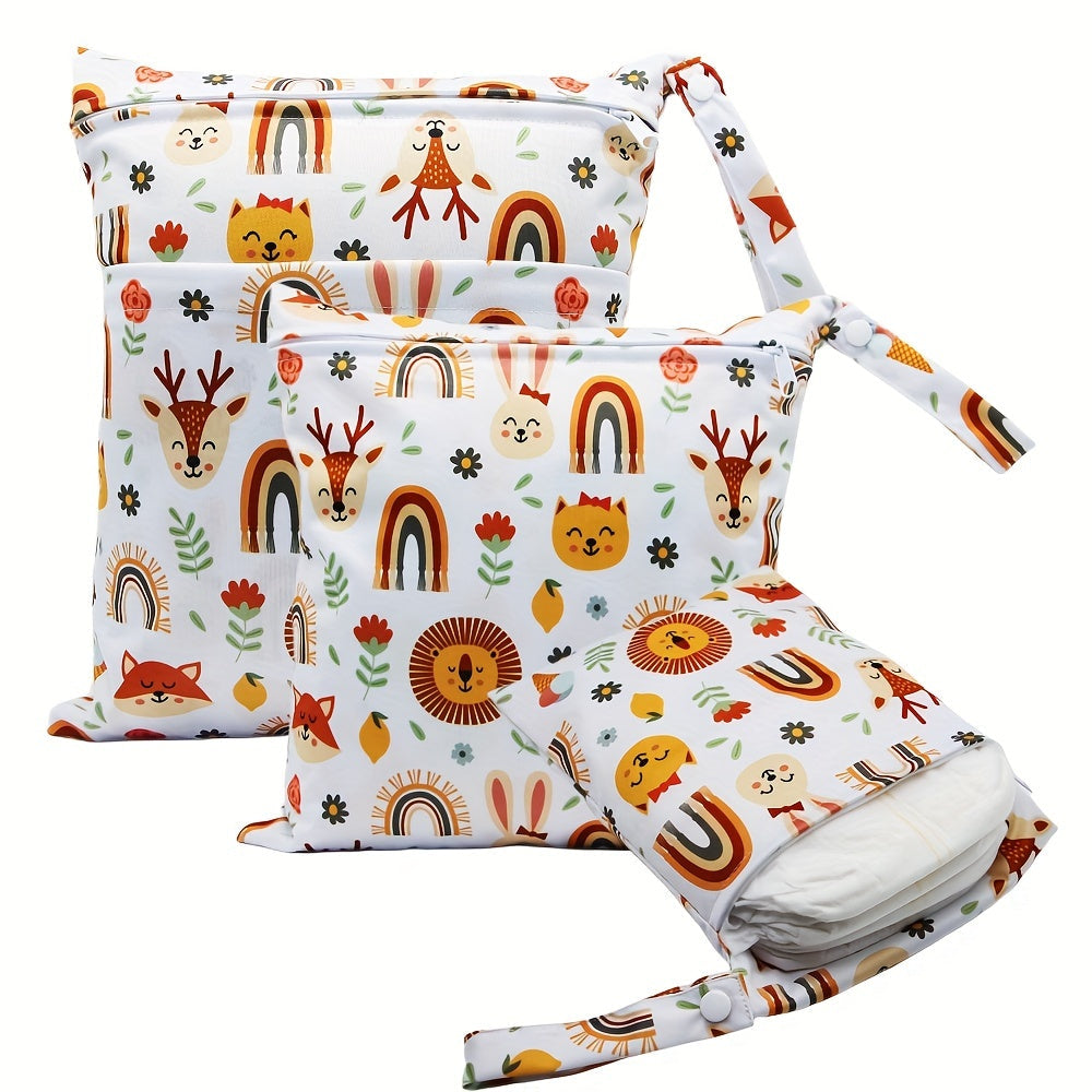 3-Pack Waterproof Diaper Bags for Beach Pool Gym Yoga Daycare with Dual Zippered Pockets