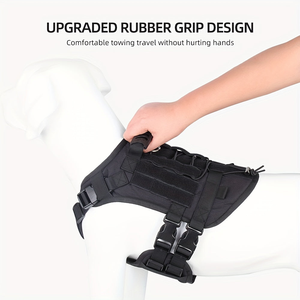 Dog Harness Tactical Chest Strap for Medium and Large Dogs Outdoor Walking Polyester No Battery