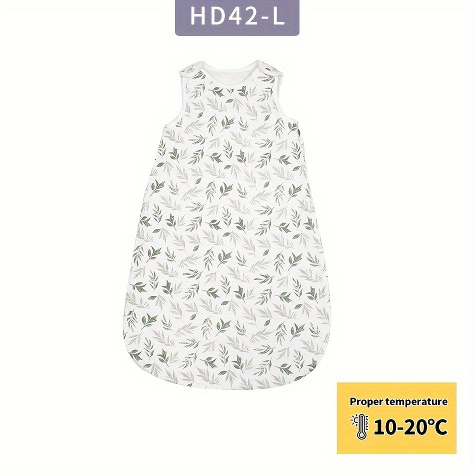 Winter Soft Sleeping Bag for Kids with Leaf and Animal Print Sleeveless Design