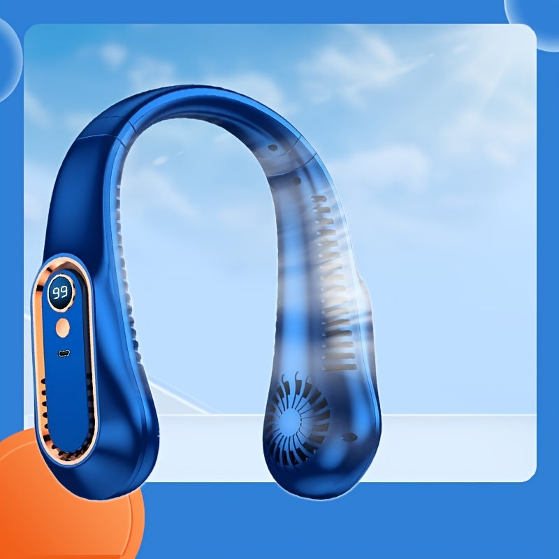 USB Neck Fan Wearable Portable Cooling Rechargeable Quiet 360° Flexible Airflow