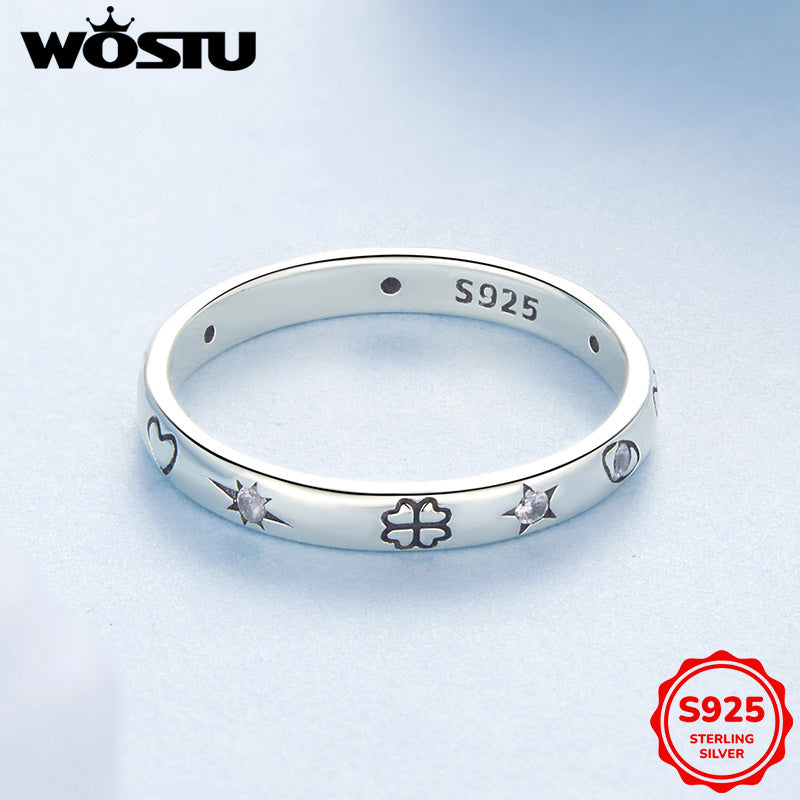 Women's Bohemian Sterling Silver Ring with Cubic Zirconia for Gift or Everyday Wear