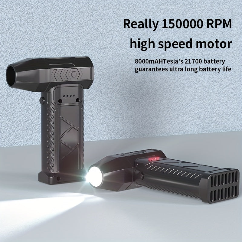 Portable Dual-Function Fan with 150,000 RPM for Outdoor Tasks USB Rechargeable